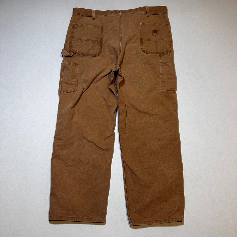 Carhartt Mens Work Pants 42x32 B11 BRN Brown Canvas Carpenter Utility‎ Trousers